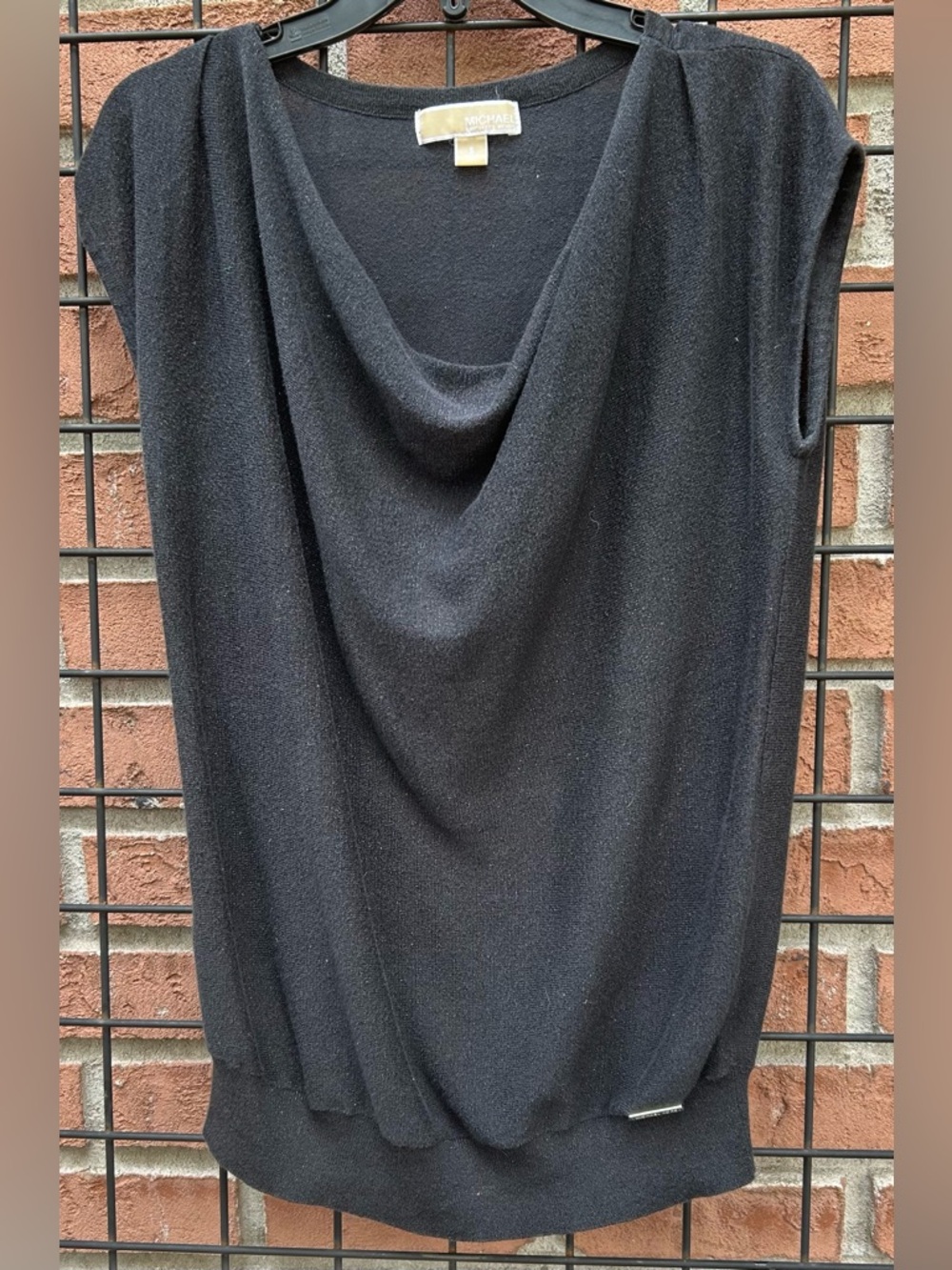 MICHAEL Michael Kors Black Sleeveless Cowl-Neck Knit Top